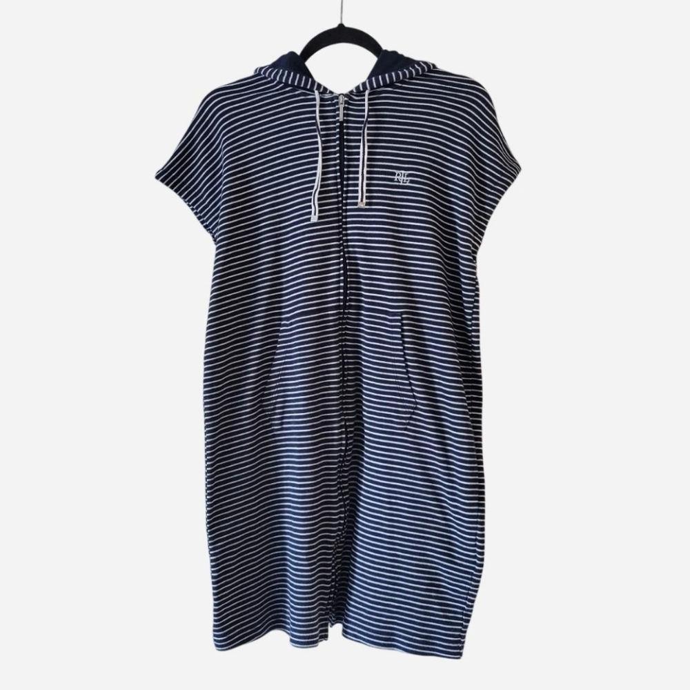 Ralph Lauren Sweatshirt Dress Stripes Jacket Small Sweater Knit Coverup Beach
